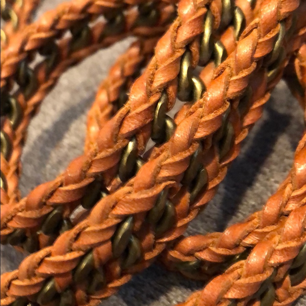 jcrew. metal link woven w/ leather belt. - Picture 3 of 8